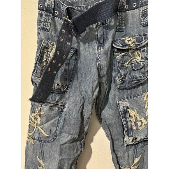 Jonny Was Embroidered cargo pants 2 Belted - Picture 11 of 13